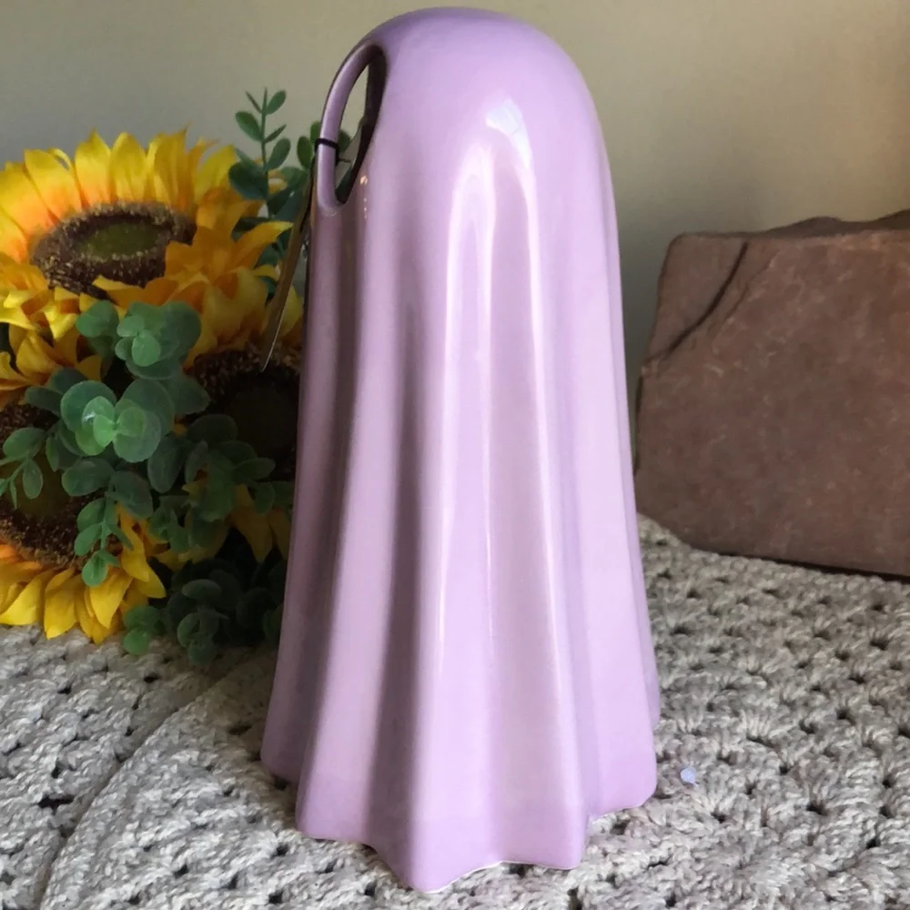 Martha Stewart Ceramic Purple Light Up Halloween Ghost Decor